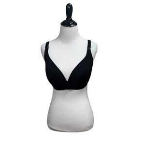 Prima Valentina Women's Size 38D Nursing Bra Wireless Black Adjustable